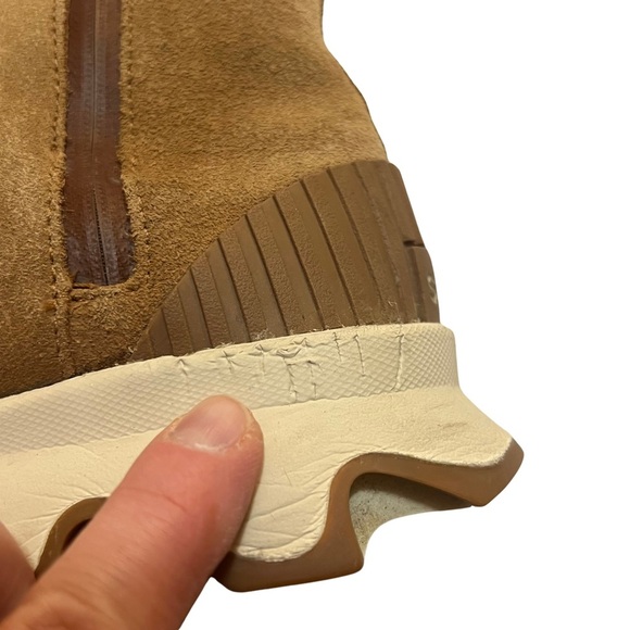 SOREL Kinetic Impact Waterproof Short Tan Suede Boots Size 7 Sherpa Lining Snow - Picture 4 of 9